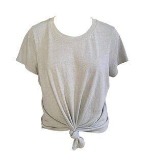 Madewell Gray Cotton Tie-front T-shirt Tee Size Large
